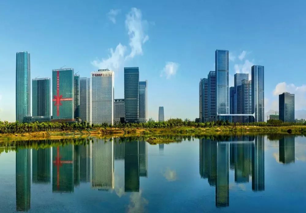 新门户和新地标俨然是义乌展示城市建设水平的位于义乌江畔的金融商务