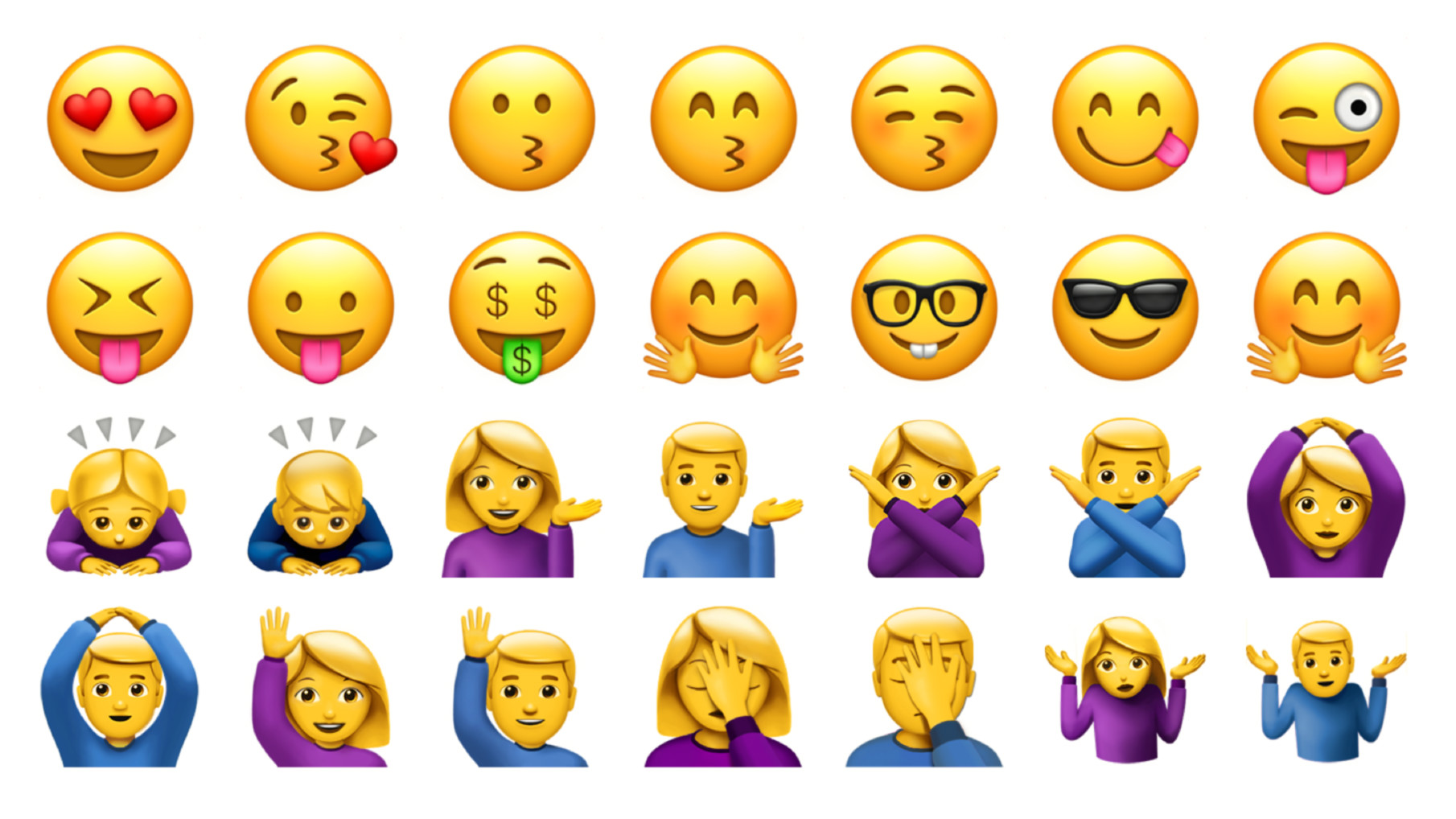 苹果,三星,facebook 这些软件和硬件提供商的设计师,会将这些 emoji