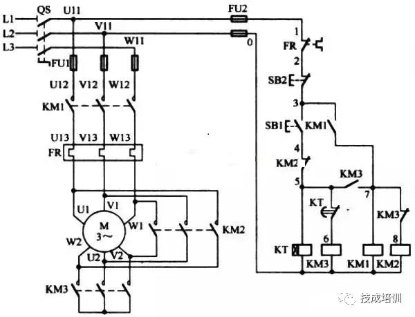 星型三角型启动电路原理分析电工必备知识点