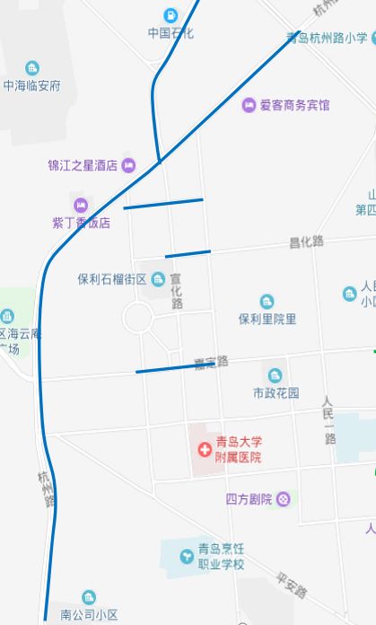 杭州路南向北(杭州路立交橋至瑞昌路段),杭州路北向南(瑞昌路至嘉定