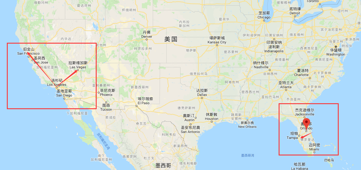 美国奥兰多地图中文版图片