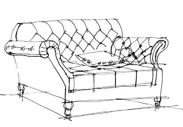 室內設計手繪技法傢俱的繪製與解析沙發