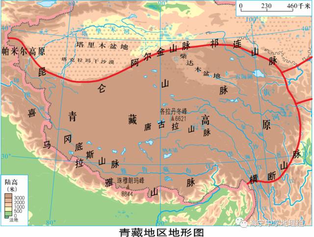 青藏地区位置图片