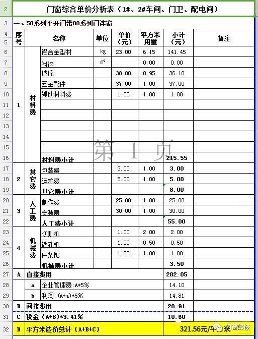 萨洛凯断桥门窗报价表图片