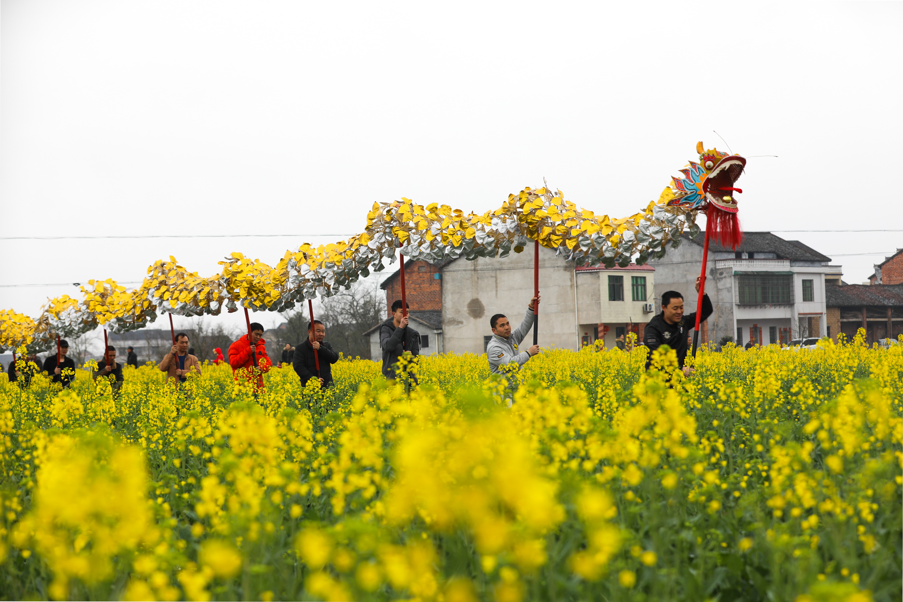 "稻草龙"巡游送福