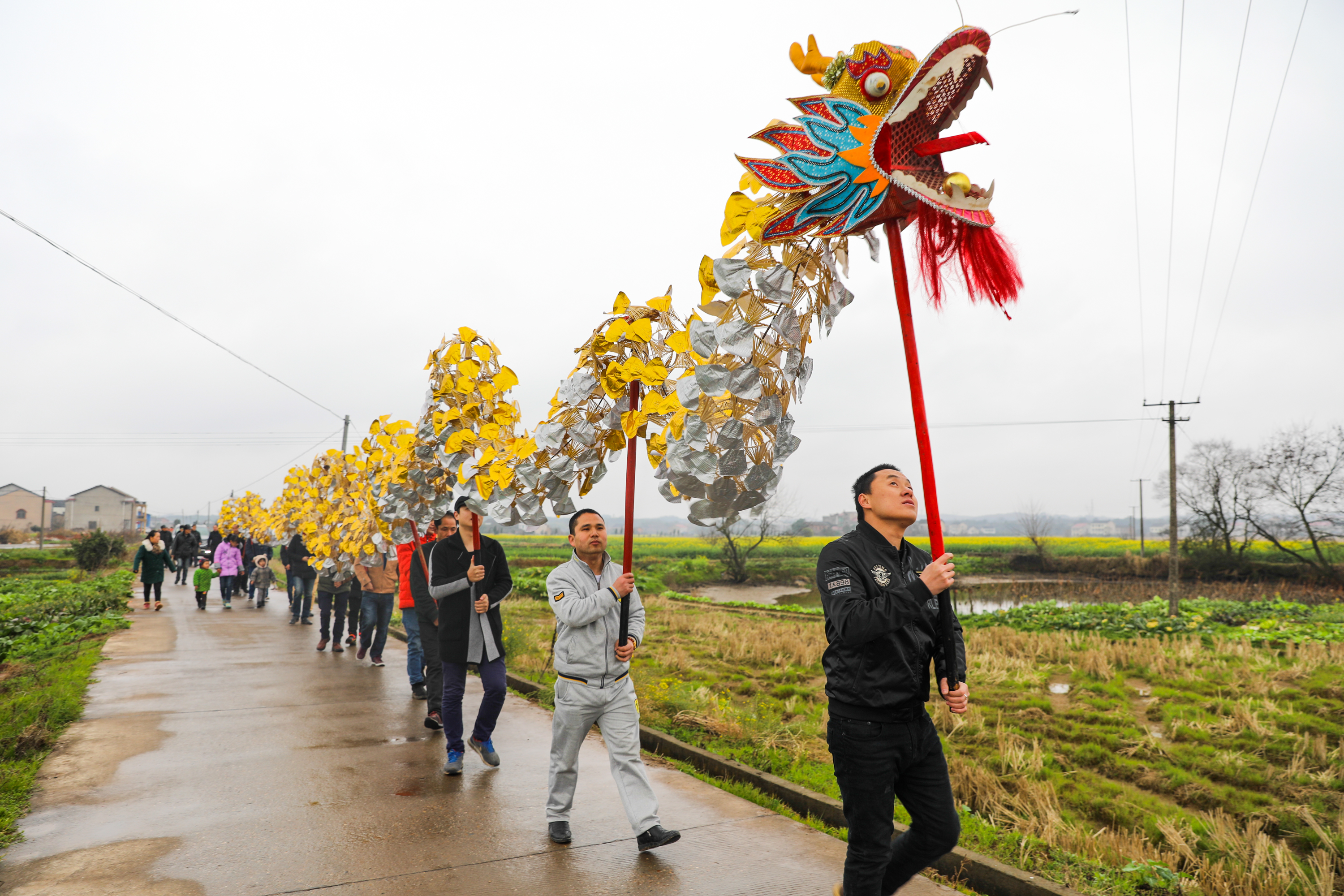 "稻草龙"巡游送福