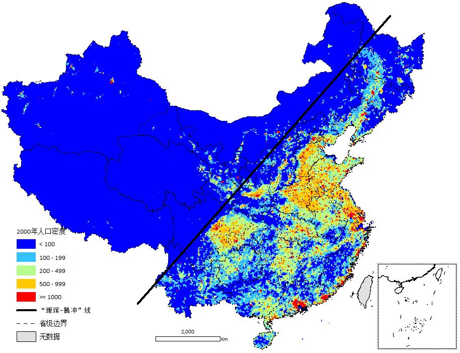 中国人口密度图