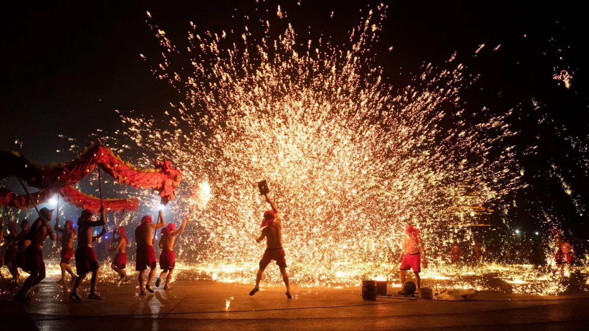 2022年春节铜梁火龙图片