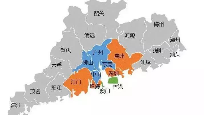 但其实,就是围绕4个中心城市:香港,澳门和广州,深圳.