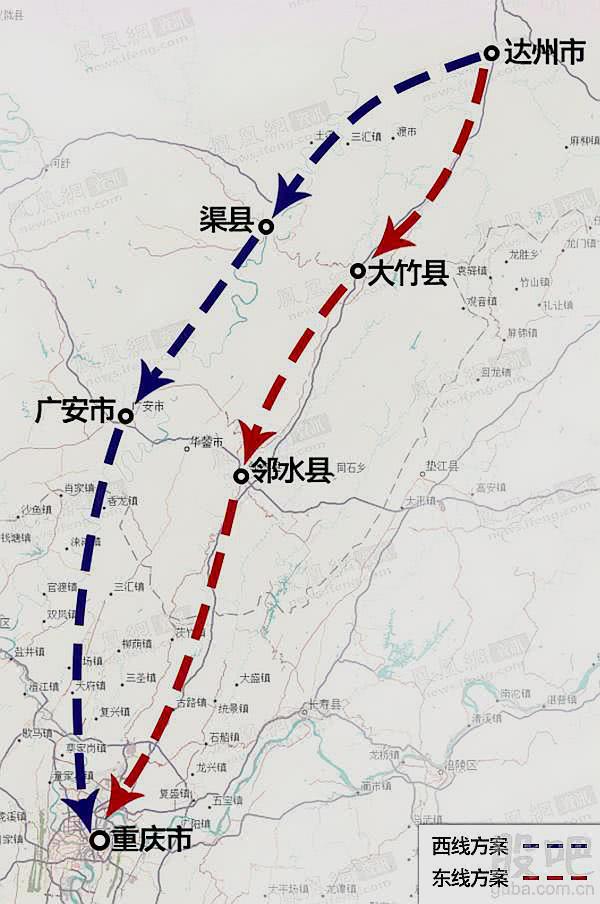 重庆与四川将联手修建新高铁总投资约340亿线路走向引争论
