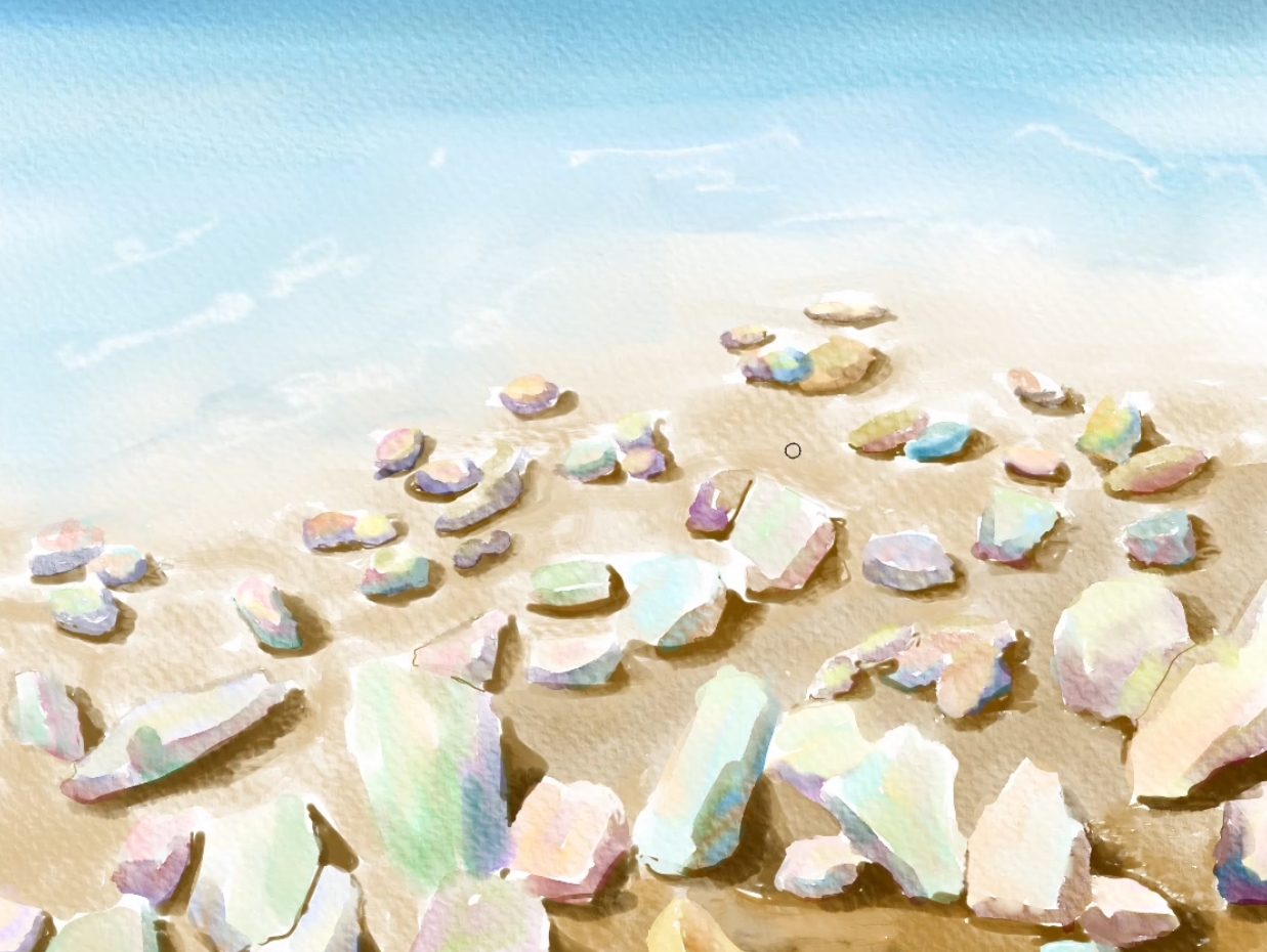 那边海石头的画法技巧