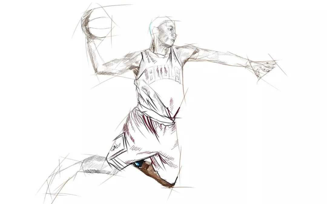 篮球扣篮图片素描画图片