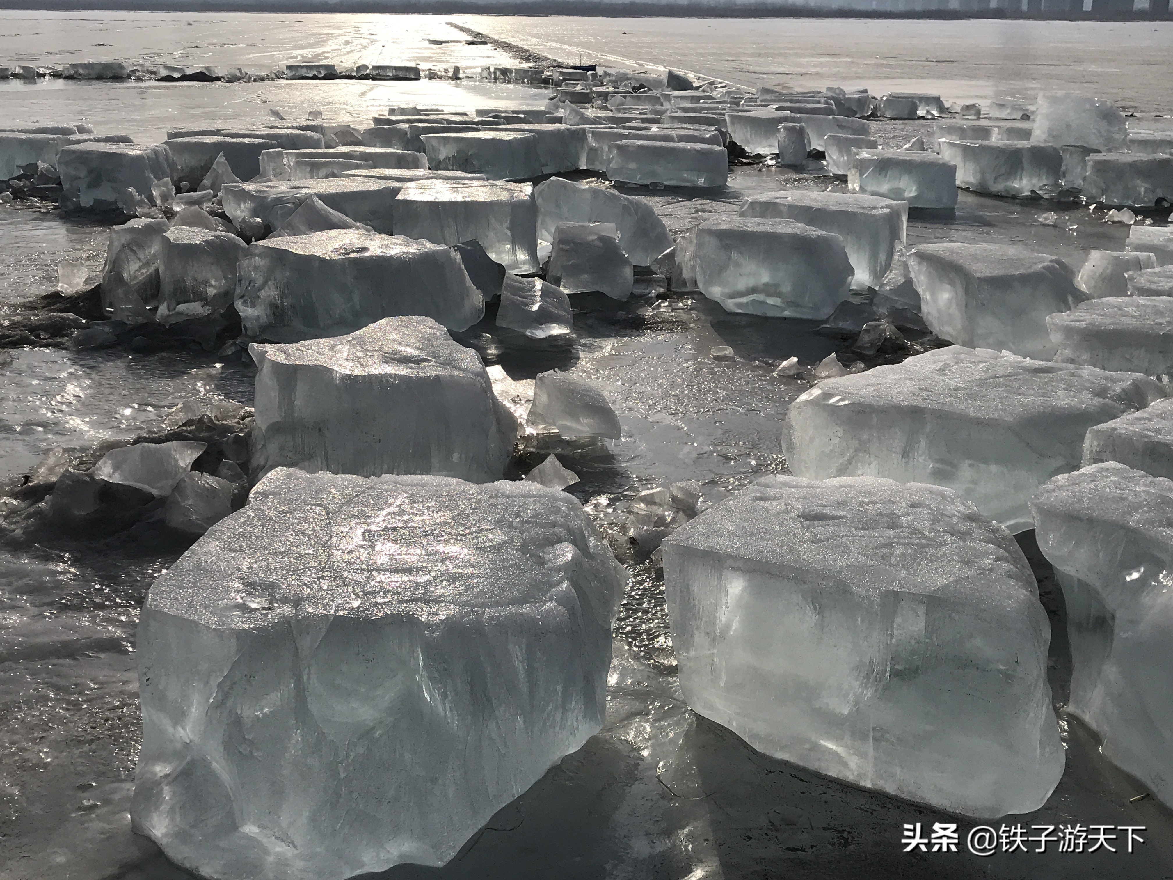 松花江结冰图片