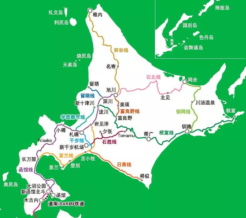 北海道城市地图图片