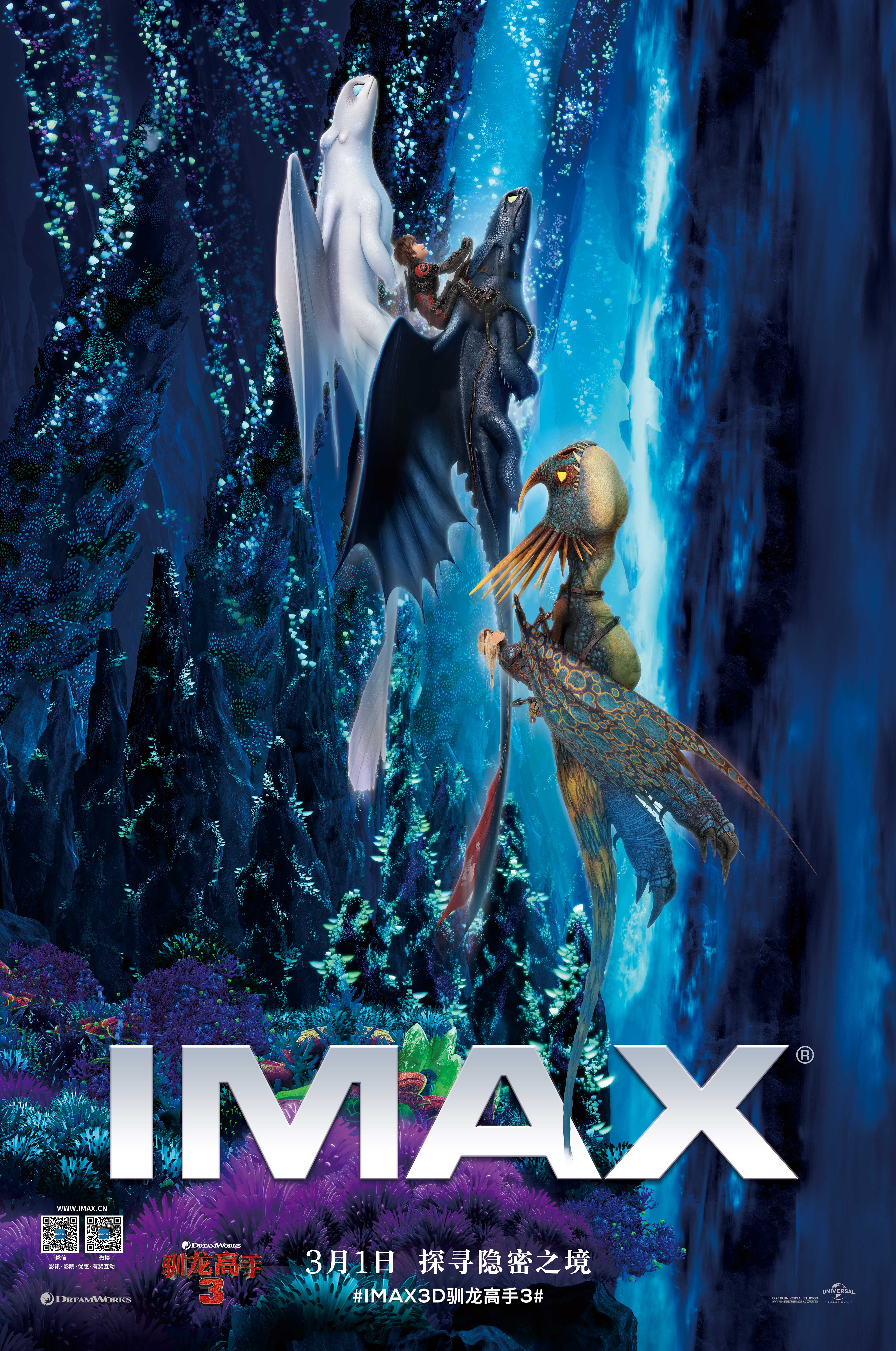 《馴龍高手3》即將於3月1日以imax 3d格式在全國約600家imax影院全面