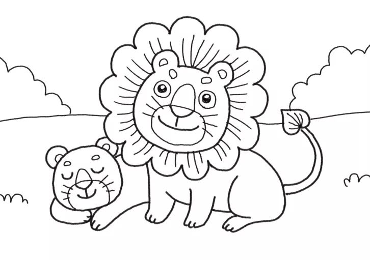 简单又可爱的简笔画!狮子和小动物