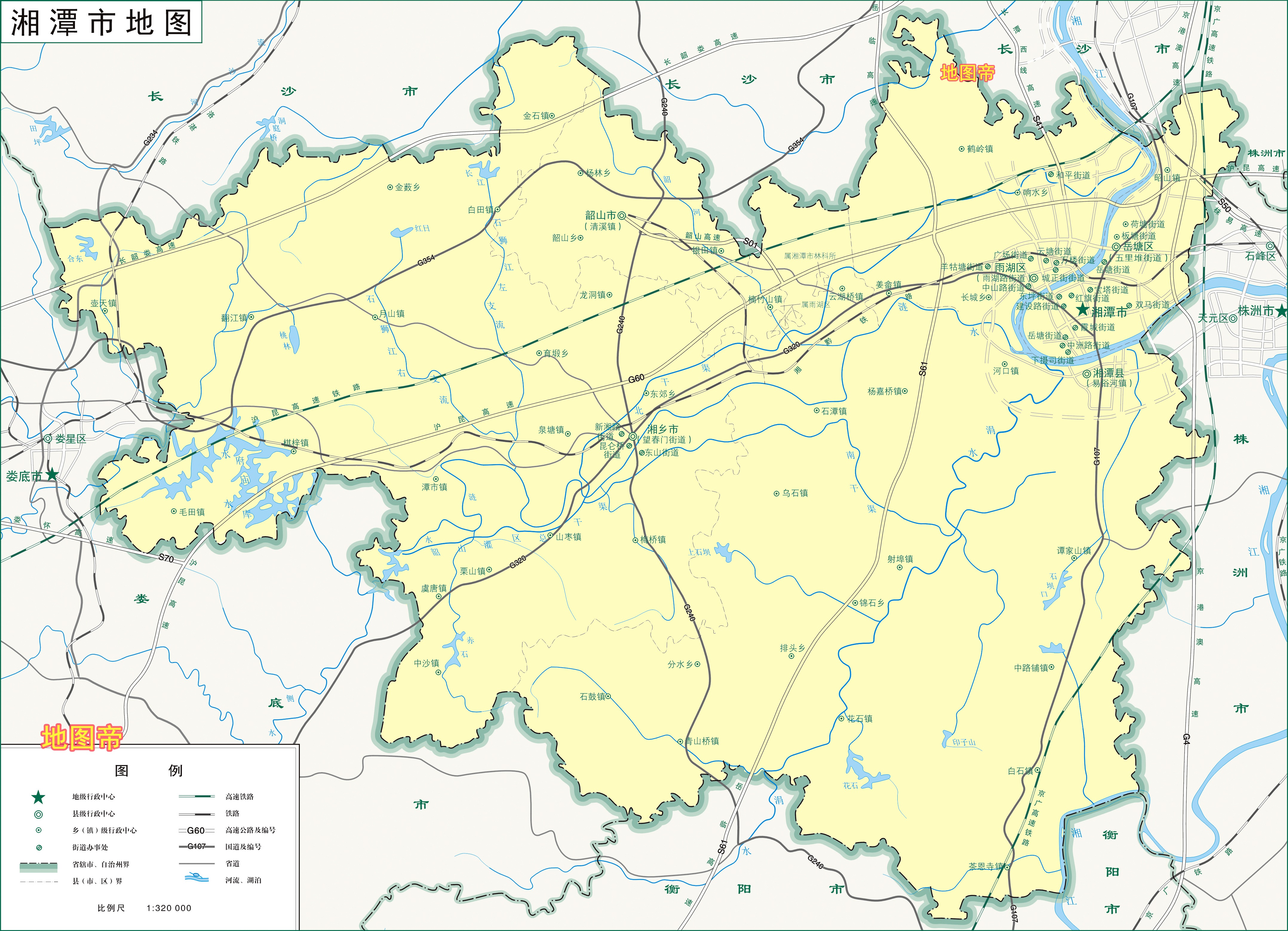 湘潭市各区地图图片