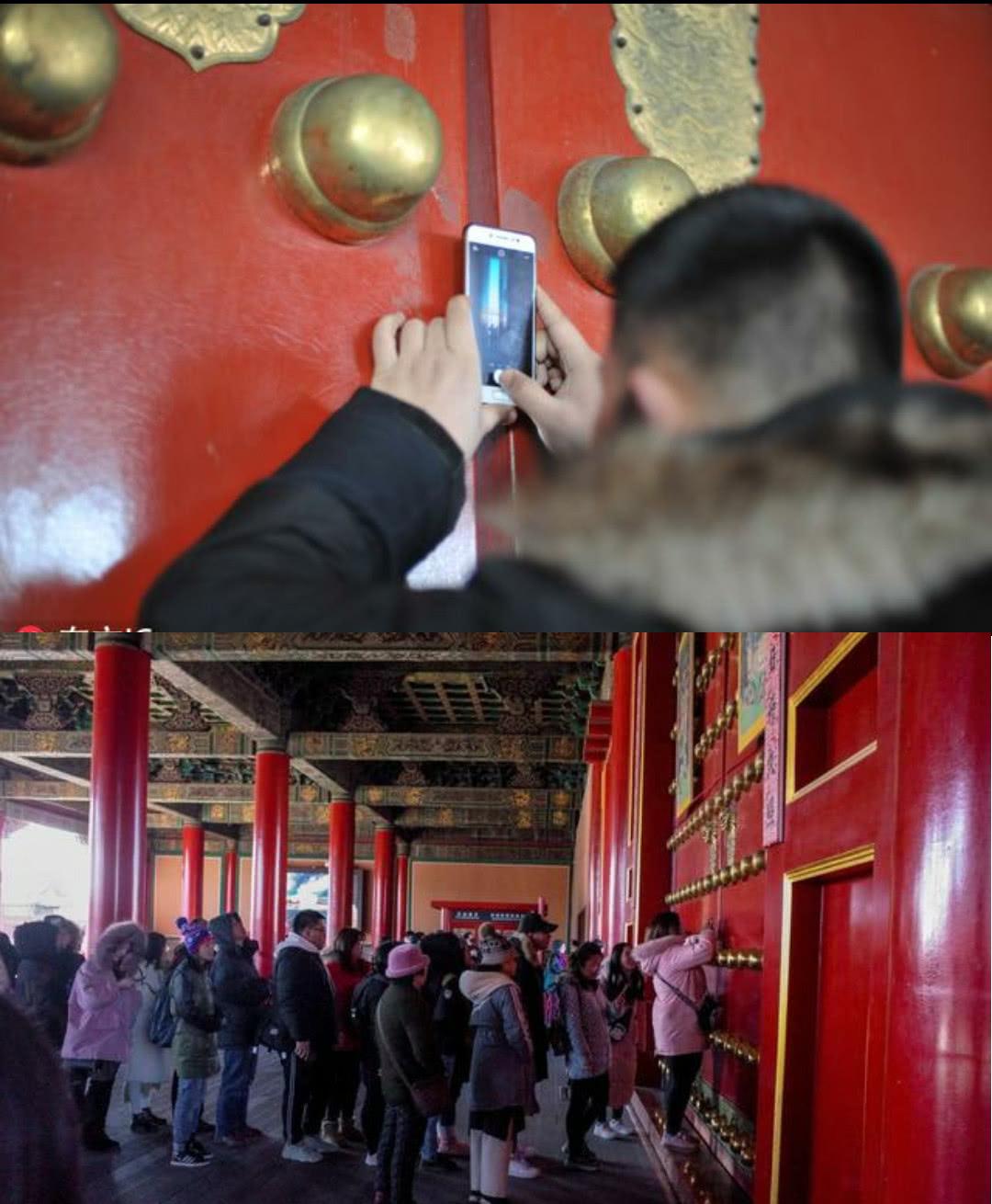 故宫一门缝莫名火了:引游客排长龙拍照,原因让工作人员很无奈!