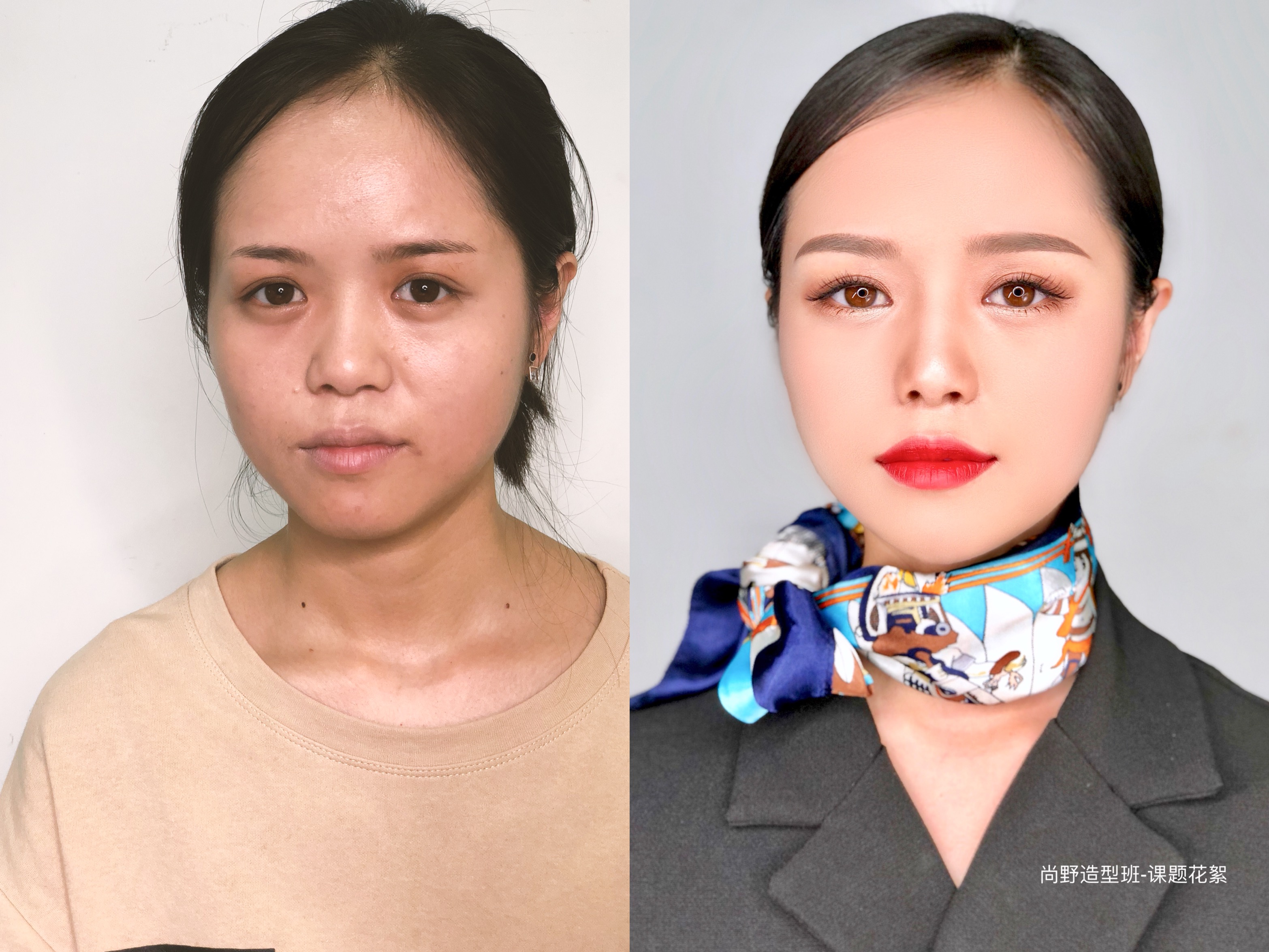 职场女性化妆前vs化妆后这简直就是整容