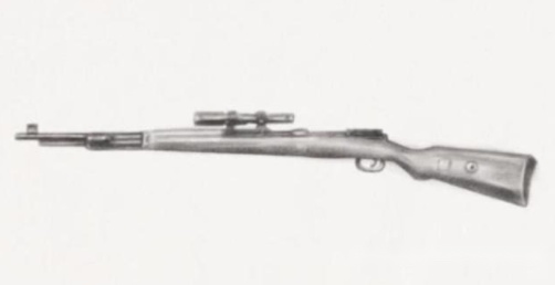 98k狙击步枪素描图片