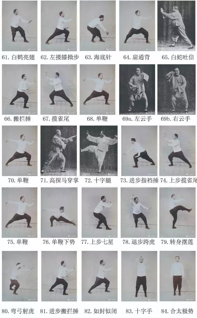 揭秘:傳武宗師楊澄甫太極拳84式拳勢,有些招式在武俠小說也聽過