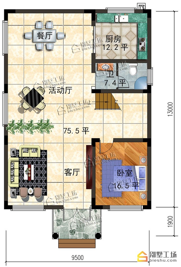 小清新風格130平方二層房子設計圖,帶平面方案圖