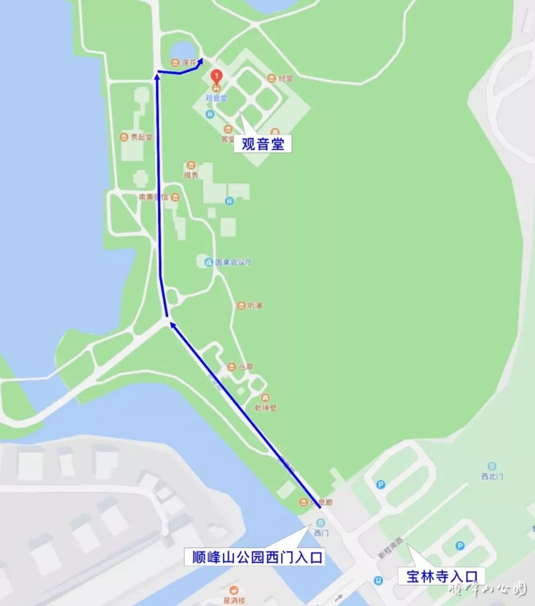 顺峰山公园景点地图图片