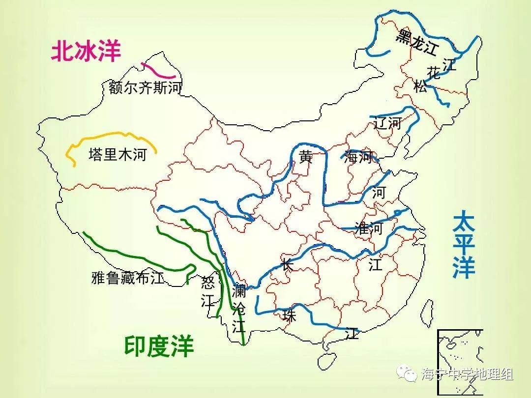 中国山川河流分布地图图片