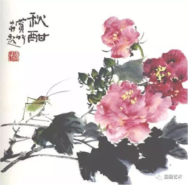 寫意芙蓉畫法教程_花朵