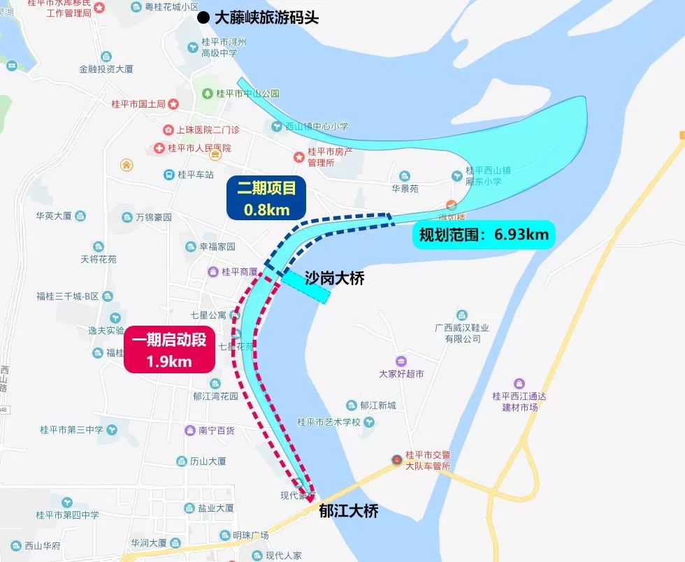 郁江西堤路园工程,会让桂平夜景追赶上柳州吗?拭目以待!