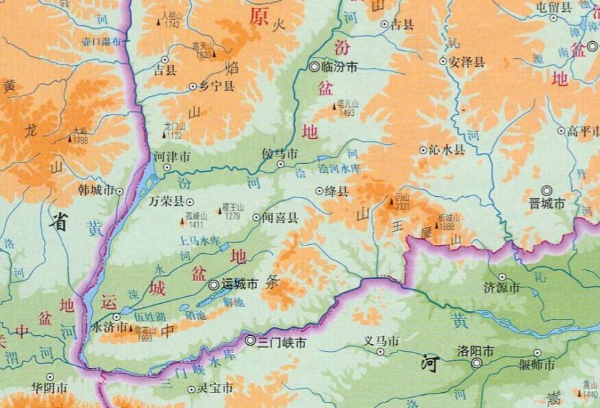 中条山地图全图图片