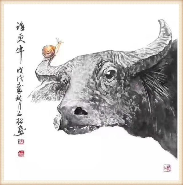 新水墨漫畫代表畫家陳石松:牛氣沖天