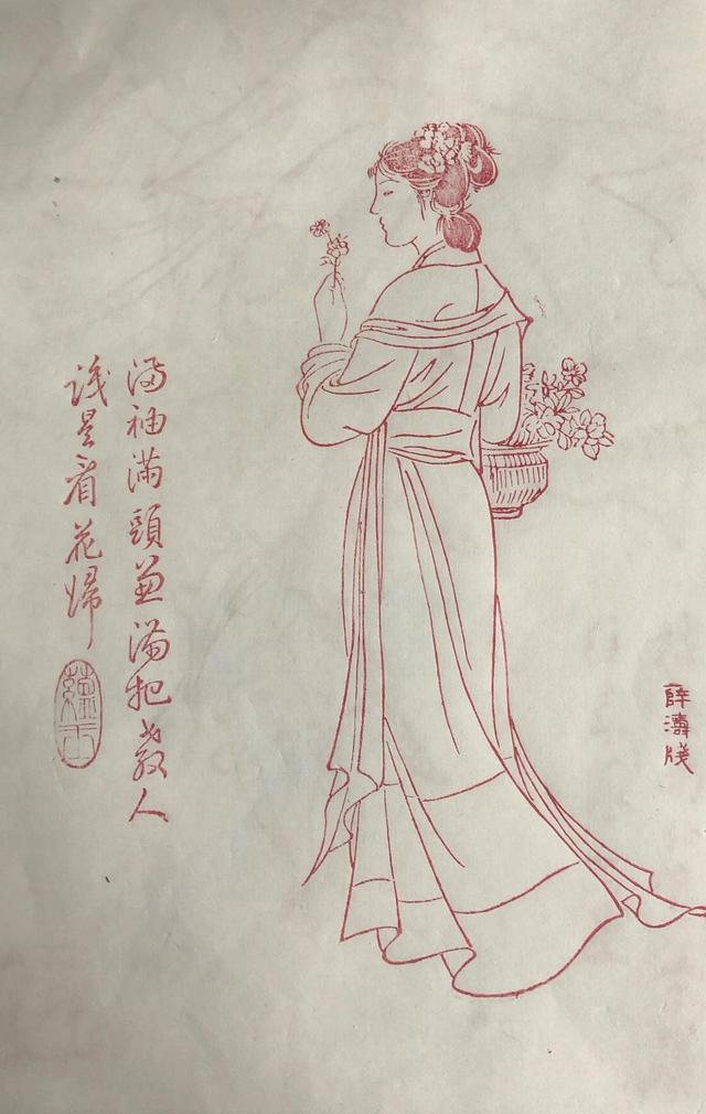 薛涛简笔画图片