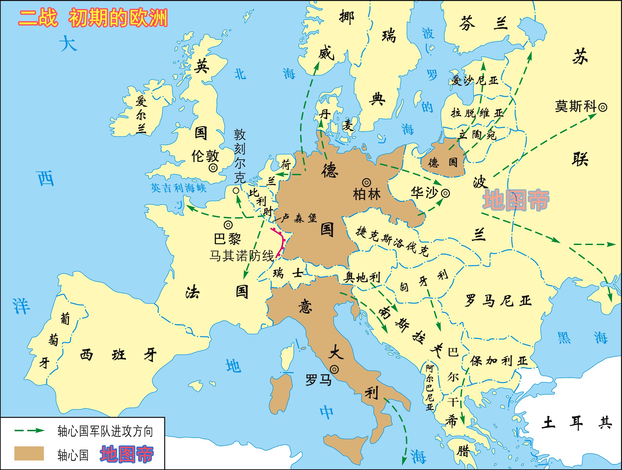 二战德国进攻路线图解图片