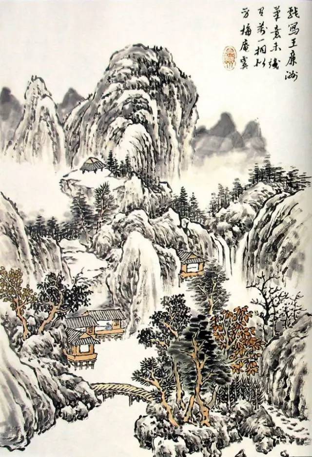 刘松岩山水画线描作品图片