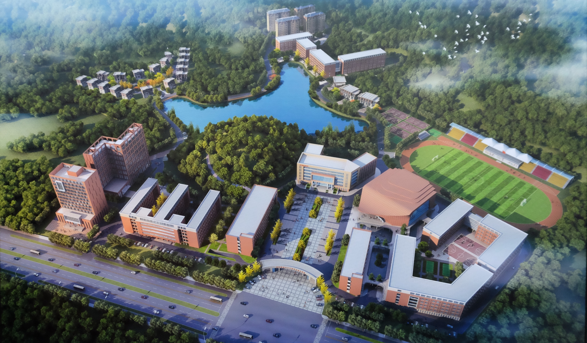 (湖南石油化工职业技术学院近千亩新校区鸟瞰图,计划2020年9月前完成
