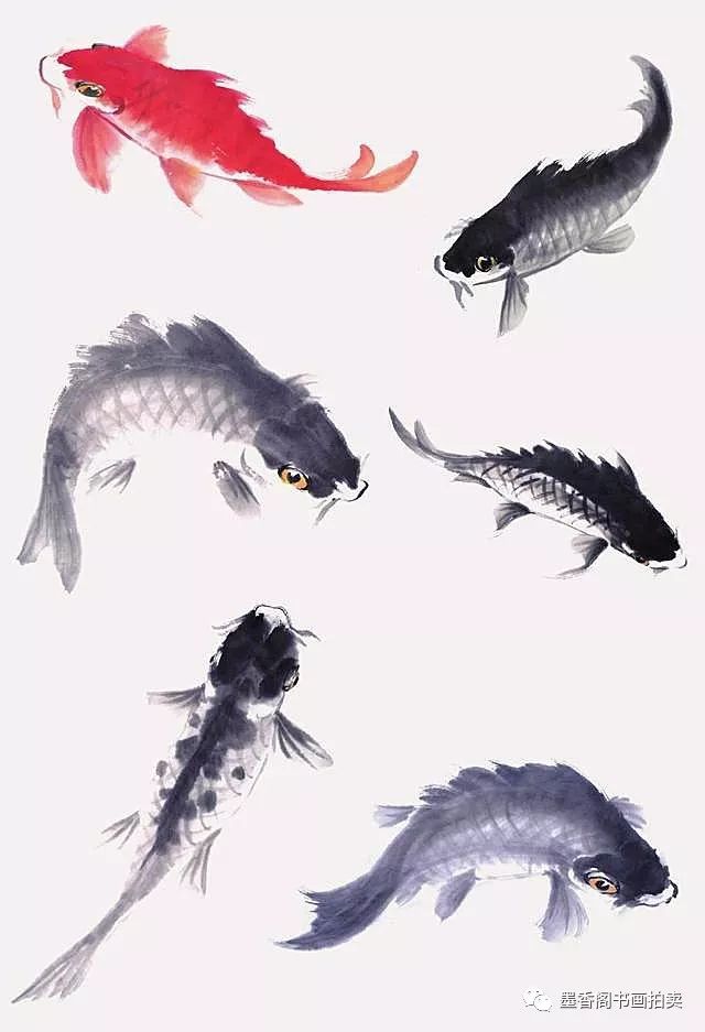 水墨画鱼简单画法图片
