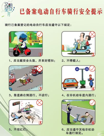 骑电动车上路交通规则图片