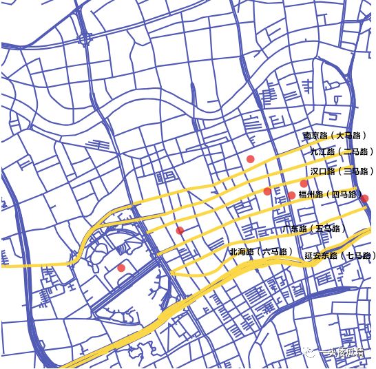 省连东西,市贯南北,上海的街道摊开,俨然成为一张清晰的中国地图