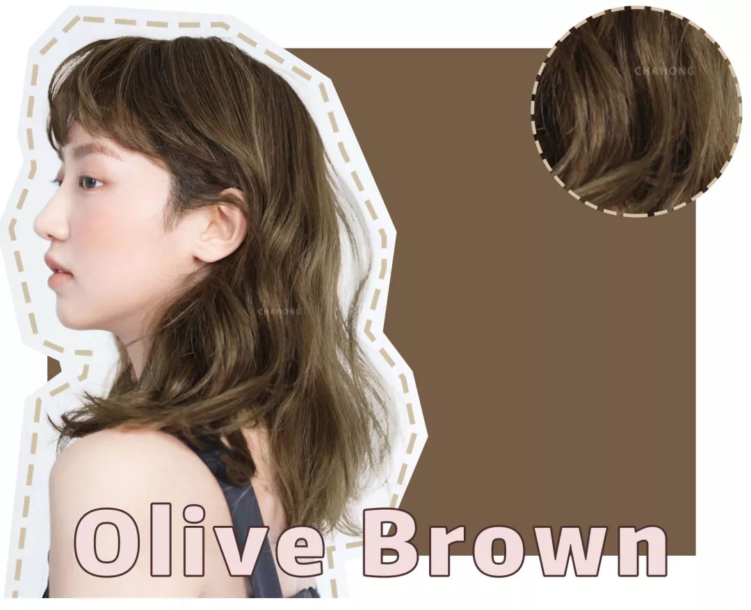 橄榄棕色头发效果图图片