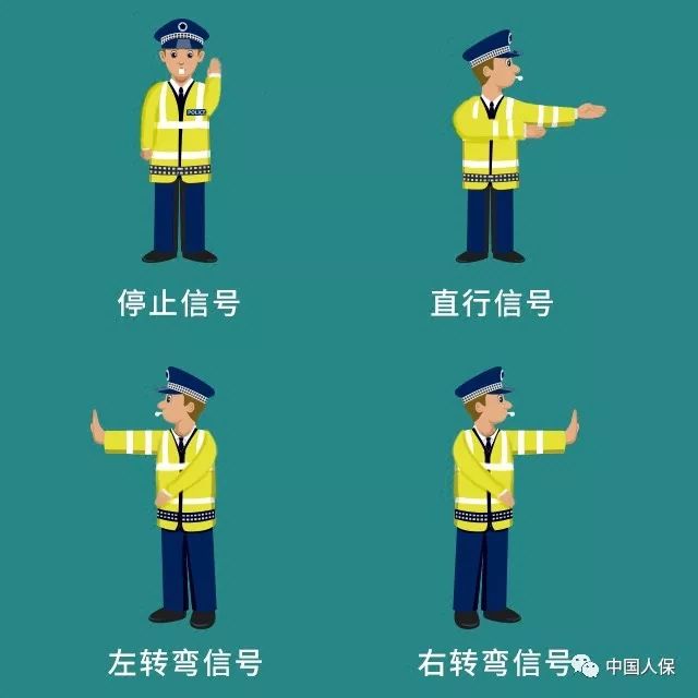 常用的交警手势图解02按照交警的指挥通行!