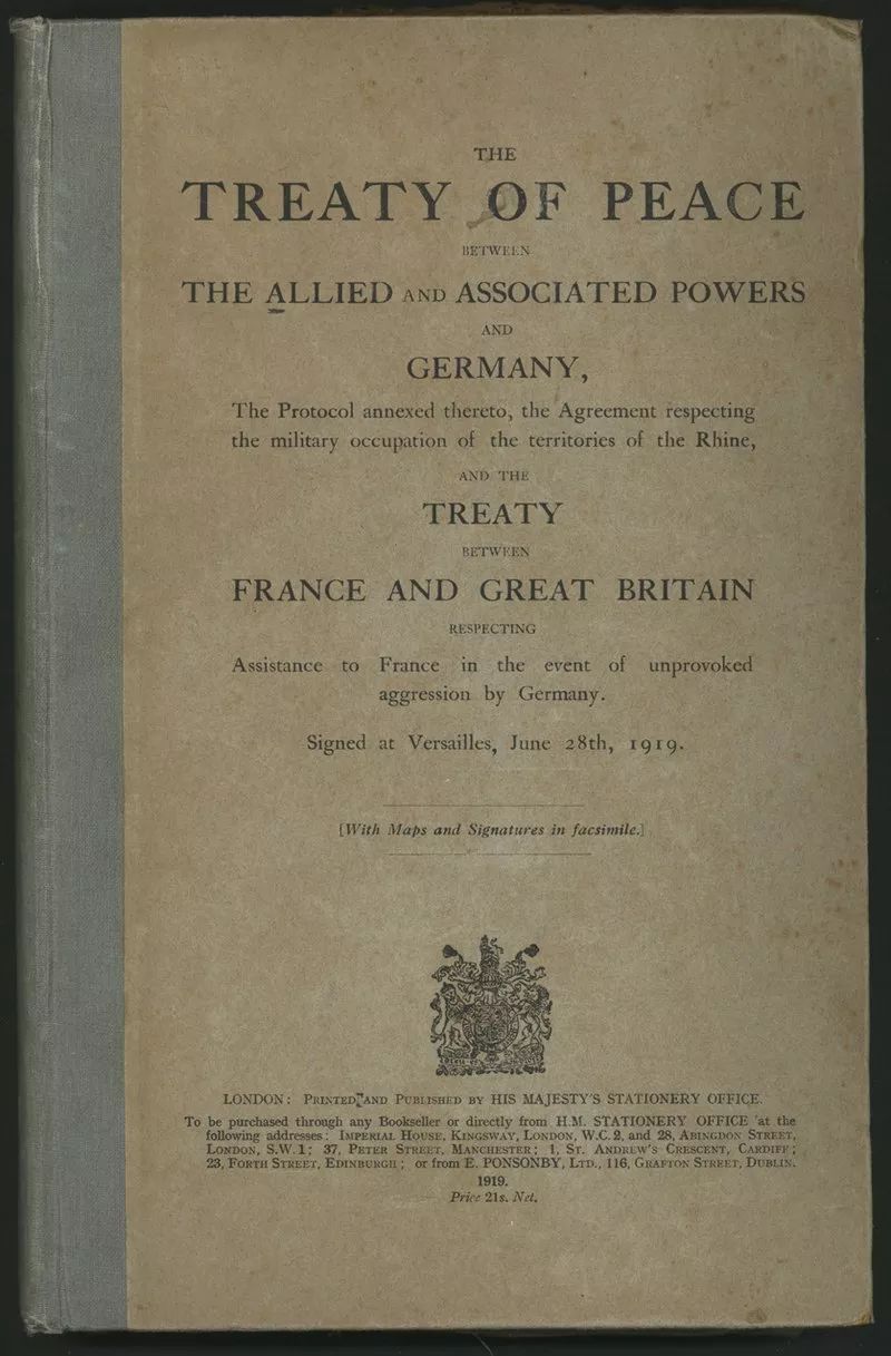 英文版凡尔赛条约封面最后我们还有必要思考法国史学家在二战后是如何