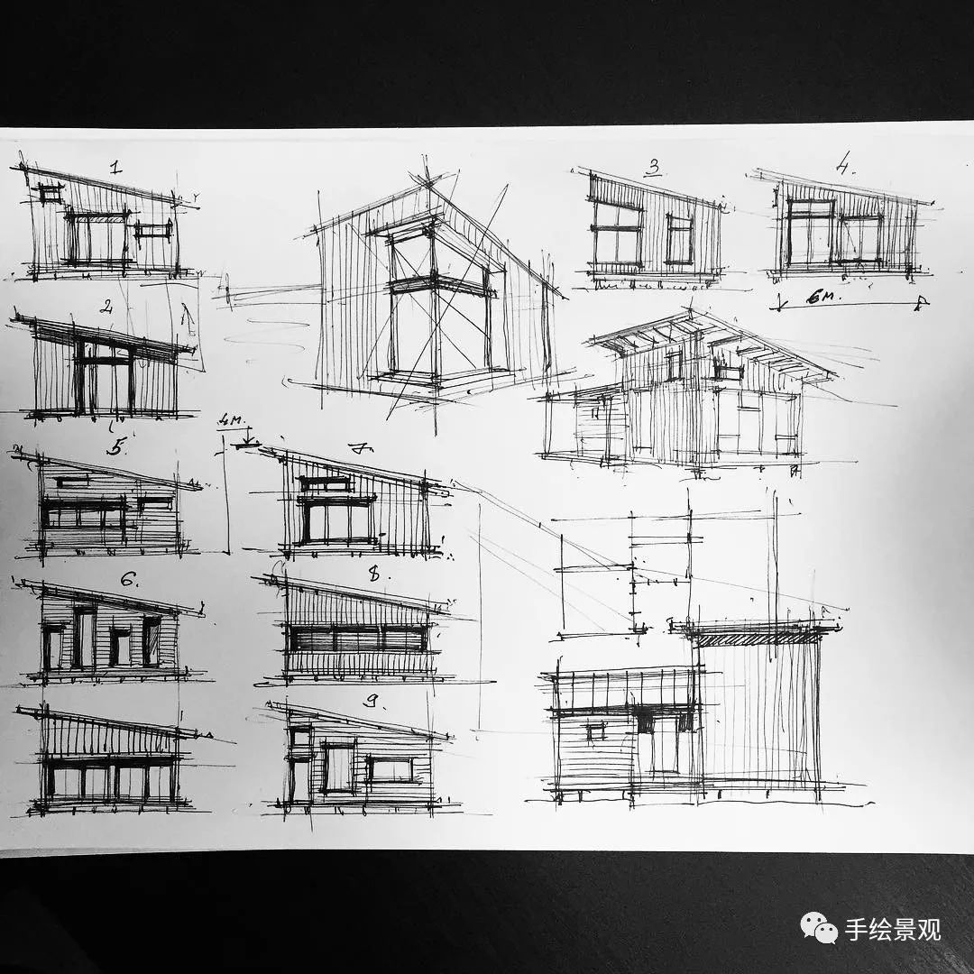 手繪建築結構設計分析圖