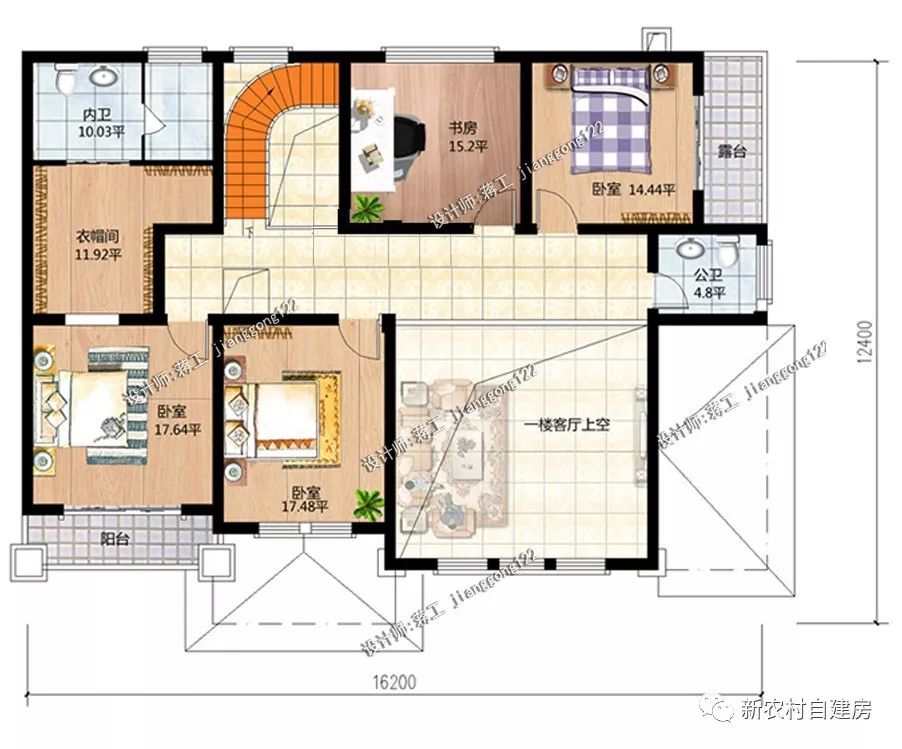 11款二層農村自建房施工圖8套帶堂屋第3套好看又容易建