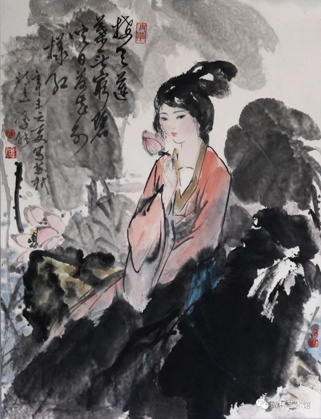 陈孝能《采莲女》高76cm*宽58cm