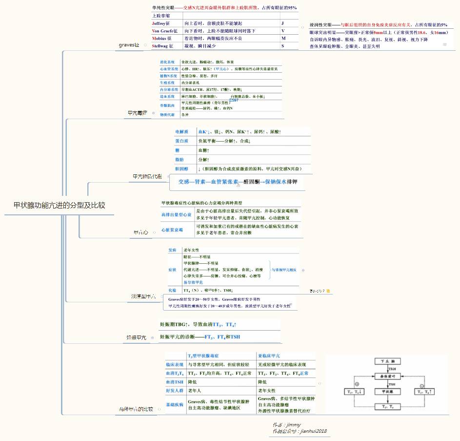 甲状腺功能亢进的分型考研/执业医师/临床思维导图