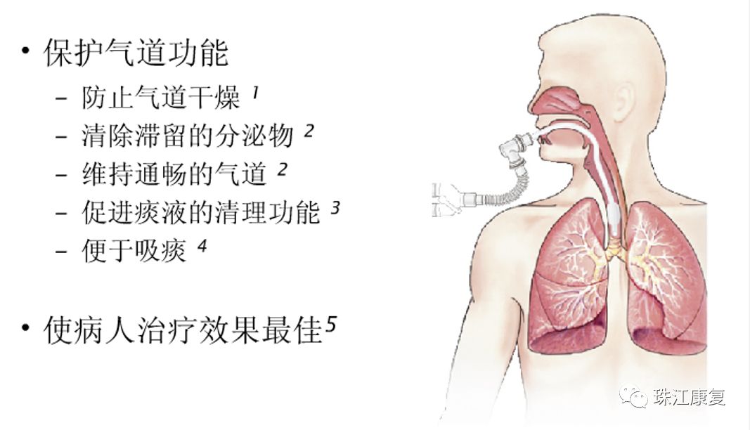 气道湿化的选择1,100%加温加湿2,人工鼻3,纱布 气道滴入低渗盐水气道