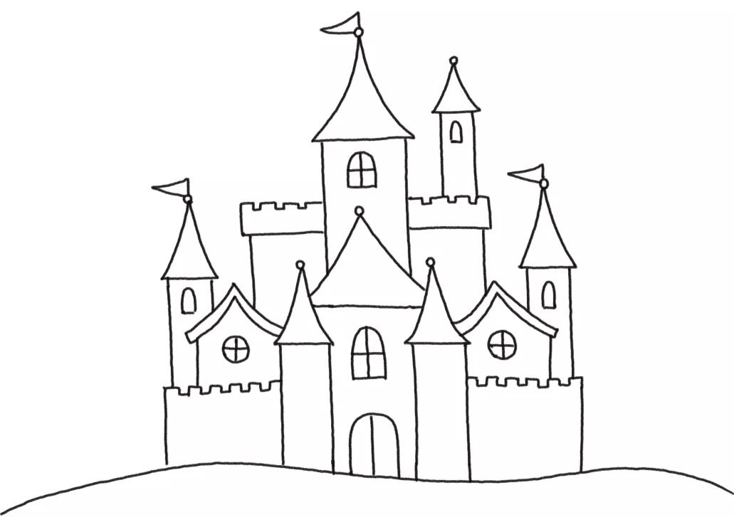 魔仙堡城堡图简笔画图片