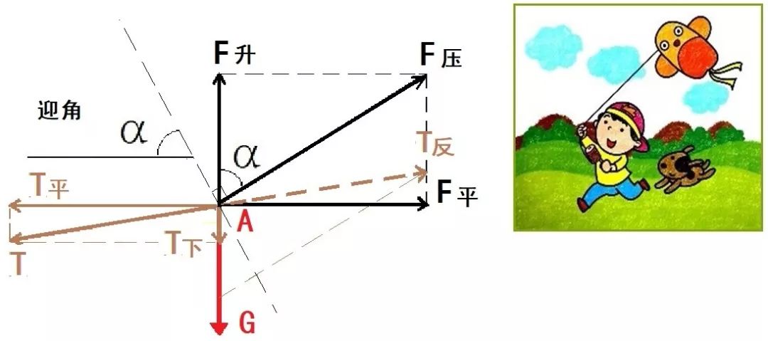 风筝受力分析图图片