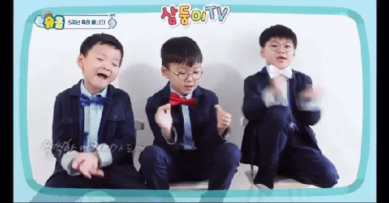 韩国三胞胎表情包 gif图片